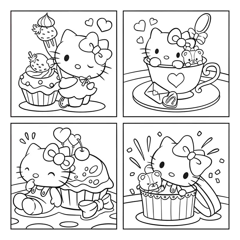 Hello Kitty coloring page 1