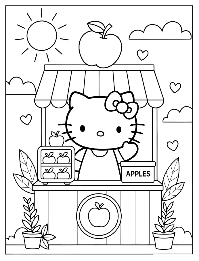 Hello Kitty coloring page 10