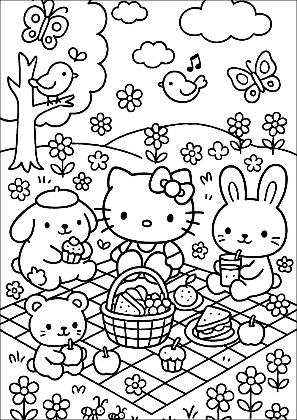Hello Kitty coloring page 3