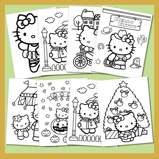 Hello Kitty coloring page preview 6