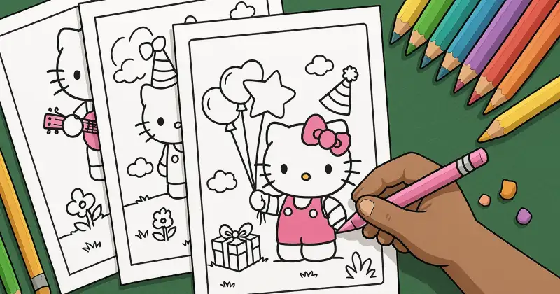 Hello Kitty coloring page preview 8