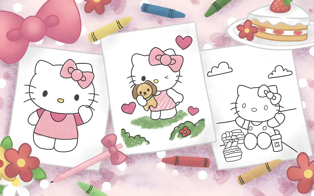 Hello Kitty coloring page preview 2