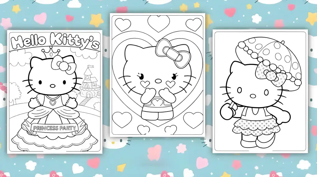 Hello Kitty coloring page preview 4
